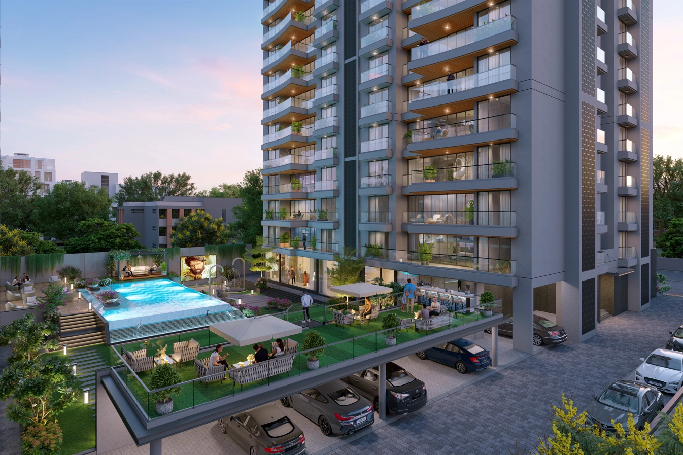 Spacious modern living room designed for family gatherings